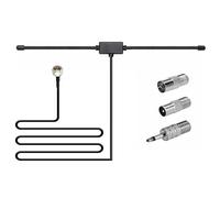 Antenna radio Dab/FM Dipolo con cavo coassiale da 3 m, antenna FM interna, antenna radio Para Estéreo, compatibile con sintonizzatori stereo, ricevitori AV e amplificatori HiFi, inclusi 3 adattatori