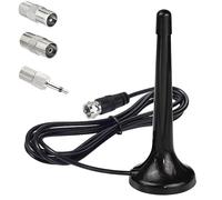 Antenna Radio DVB FM, Antenna TV Interna, Antenna FM Telescopica Interna 75 Ohm con Base Magnetica & 3 Adattatori, Compatibile con Amplificatori Stereo, Sintonizzatori HiFi, Ricevitori Audio Video