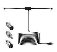 Antenna radio FM DAB 75 Ohm con connettore tipo F 3 adattatori interfaccia, cavo di prolunga da 3 m per ricezione FM/FM, compatibile con impianto stereo, ricevitore home cinema e ricevitore audio AV
