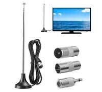 Antenna radio FM Dab per interni telescopici, 75 ohm con base magnetica per sintonizzatore radio portatile, compatibile con ricevitori stereo, sintonizzatori radio portatili e sistemi Hi-FI, kit 3