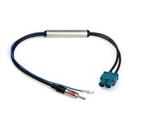 Antenna Radio FM per Auto | Adattatore Doppio Fakra a Spina DIN con Alimentazione Phantom | Amplificatore Segnale | Compatibile con Volkswagen VW Audi Skoda BMW Unità Principale Audio Stereo