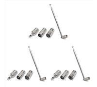 Antenna radio FM telescopica da 3 set, antenna a stelo, adattatore da 3,5 mm, ricevitore stereo MAV, spina maschio tipo F, antenna a 7 sezioni