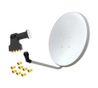 Antenna satellitare 60 cm Octo LNB 8 partecipanti impianto HD parabola...