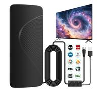 Antenna TV 2026, antenna interna aggiornata con amplificatore per canali locali, ricezione a lungo raggio supporta TV digitale 4K 1080P HD/vecchi televisori, cavo coassiale da 10 m