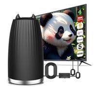 Antenna TV ad alto guadagno, antenna TV Freeview con ricezione di oltre 560 miglia, antenna TV portatile con amplificatore di segnale, base magnetica, cavo coassiale da 5 m, per canali locali 4K 1080P