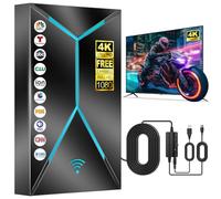 Antenna TV aggiornata 2026 per interni ed esterni, antenna HDTV a lungo raggio da 3200 miglia con amplificatore di segnale, cavo coassiale da 6 m per canali locali 4K 8K 1080p, ricezione digitale per