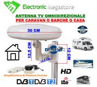 ANTENNA TV AMPLIFICATA OMNIDIREZIONALE PER BALCONE CAMPER BARCA TV DIGITALE TERR