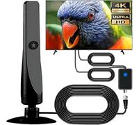 Antenna TV, antenna digitale universale DVBT2 per interni, Freeview, con segnale forte, portata oltre 50 miglia, 4K 1080P Smart per interni