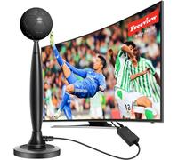 Antenna TV - Antenna TV digitale Freeview per interni con segnale forte UK 320+ miglia di autonomia per Smart Television, supporto esterno VHF/UHF/DAB radio/4K/1080P per viaggi