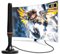 Antenna TV, Antenna TV Interna, HDTV Digitale 360KM Amplificata con Amplificatore di Segnale Support 4K HD/VHF/UHF per Home Smart Televisione (orange color)