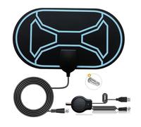 Antenna TV, Antenna TV Interna HDTV Digitale con Amplificatore Segnale per 4K 1080p VHF UHF DVB-T/DVB-T 2 Canali Gratuiti, Cavo Coassiale 5M, HC10