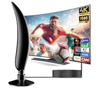 Antenna TV da interni, antenna TV digitale per Smart TV, antenne TV portatili con segnale forte a lungo raggio di oltre 200 miglia, antenna TV per interni per Freeview, supporto 4K 1080P HD con cavo