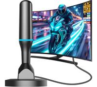 Antenna TV da interni per canali locali, Antenna digitale per Smart TV Interni, Antenna HDTV 4K con base magnetica, Ricezione a 360°, Cavo 2,5 m,