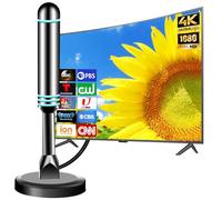 Antenna TV da interni per Smart TV con forte base magnetica, antenna per TV per ricezione a lungo raggio e tutte le Smart TV, antenna digitale HD per canali locali supporta 4K 1080p