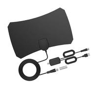 Antenna TV Digitale 1080p Antenna Interna Amplificata HD con 80 Miglia e Cavo Coassiale da 9,8 Piedi per