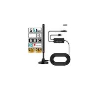 Antenna TV digitale ad alto guadagno, antenna TV 4K con base magnetica per uso interno ed esterno, DVB-T/T2, amplificatore portatile di segnale, può ricevere programmi di canale locale gratuiti ed