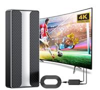 Antenna TV digitale, antenna TV, oltre 500 miglia a lungo raggio, antenna HD con amplificatore e ripetitore di segnale per tutti i televisori, cavo portatile da 5 m, supporto 4K 1080p