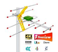 Antenna TV digitale da esterno per Freeview, antenna a lungo raggio per ricezione HD 4K/1080p, segnale UHF/VHF, progettata per il tempo britannico, installazione interna o esterna, cavo