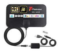Antenna TV digitale per interni aggiornata 2025, lunga 600 miglia, antenna Freeview con amplificatore di segnale, antenna TV Ultra HD 4K facile da installare, facile da installare, ricezione più forte