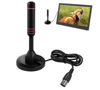 Antenna TV digitale per interni, antenna TV, antenna TV per interni con amplificatore di segnale, da applicare a sintonizzatore TV USB/DVB-T Televisione con base magnetica (linea rossa)