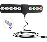 Antenna TV digitale per interni, ricezione a 360°, supporto 4K 1080p, amplificatore di segnale staccabile-amplificatore di segnale, cavo coassiale HDTV da 3 m, antenna TV HD portatile