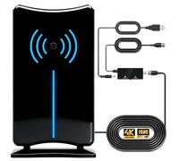Antenna TV digitale per Smart TV interno/esterno, antenna HD 2026 con amplificatore di segnale, supporta HDTV 4K 1080P, ricezione a lungo raggio, cavo coassiale lungo, facile installazione per tutti i
