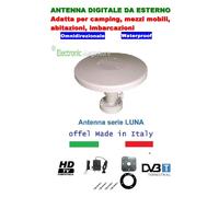 ANTENNA TV DIGITALE TERR, AMPLIFICATA OMNIDIREZIONALE PER BALCONE CAMPER BARCA