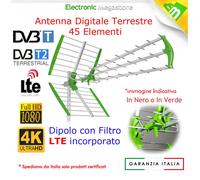 ANTENNA TV DIGITALE TERRESTRE 25 ELEMENTI UHF DVB-T2 HD ALTO GUADAGNO LTE 21-60