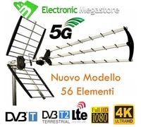 ANTENNA TV DIGITALE TERRESTRE 56 ELEMENTI UHF DVB-T HD GUADAGNO 30 dB LTE 21-48