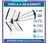 antenna tv digitale terrestre esterna amplificata filtro 5g banda UHF esterno