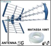 Antenna TV Digitale Terrestre Esterna Tripla UHF Kit Con Cavo Filtro 5G DVB-T2 "