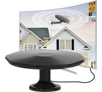 Antenna TV esterna CC-Digital 360° omnidirezionale per canali locali | Antenna esterna HDTV 4K per Smart TV con cavo da 10 m, lungo raggio per soffitta, camper e camper, adatta a qualsiasi TV con