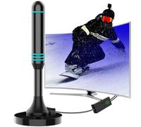 Antenna TV - Forte base magnetica antenna TV digitale da interni per una facile installazione, ricezione a lungo raggio per canali locali, facile installazione - cavo coassiale HDTV da 5 m
