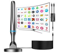 Antenna TV interna, 2025, potente antenna HD con amplificatore regolabile ricezione 360°, base magnetica, resistente, per copertura del segnale TV in aperto da 450 km, compatibile con 4K 1080P DVB-T