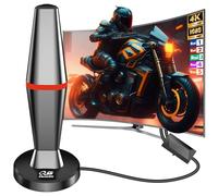 Antenna TV Interna 2026 Amplificata Potente, Terrestre con 500+ km di Ricezione e Base Magnetica, Amplificatore di Segnale Compatibile con 4K/1080P e Tutti i Modelli di TV