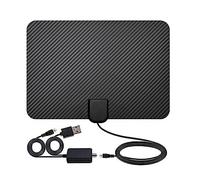 Antenna TV Interna, 36DBI 200 km Antenna DVB-T DVB-T2 con Amplificatore Segnale Support TV Digitale 4K 1080P UHF VHF FM