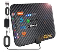 Antenna TV Interna, 36DBI 200 km Antenna DVB-T DVB-T2 con Amplificatore Segnale Support TV Digitale 4K 1080P UHF VHF FM