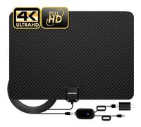 Antenna TV Interna, 36DBI 200 km Antenna DVB-T DVB-T2 con Amplificatore Segnale Support TV Digitale 4K 1080P UHF VHF FM