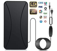 Antenna TV Interna, 580+ KM Gamma 360° Ricezione del Segnale Indoor Support 4K 1080p Tutti i - Amplificatore Segnale Booster e 5M Cavo Coassiale