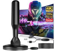 Antenna TV Interna Amplificata Potente, 2026 Nuova Antenna Digitale Terrestre con Amplificatore di Segnale 4K 1080P, 500+ KM Lungo Raggio, Base Magnetica per Smart TV/Vecchia TV/Camper