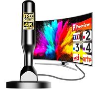 Antenna TV interna,antenna porttil TV 2026, antenna TNT interna amplificata per Smart TV, antenne TNT 4K 1080P per canali locali, base magnetica, antenna TV portatile cavo 9.8ft