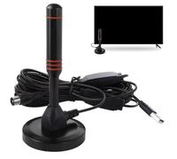 Antenna TV interna con cavo di 5 m, ricezione a lungo raggio a 360°, per una potente ricezione del segnale TV,Base magnetica