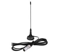 Antenna TV Interna DTA180 - Antenna HDTV Portatile per Digitale Terrestre DTT, DVB-T/DVB-T2, Supporto VHF UHF FM DAB Radio, Base Magnetica, per Casa e Camper,1,5 Metri - Nero