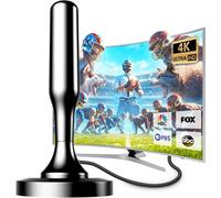 Antenna TV Interna,HDTV Antenna 250+ Miglia Gamma Interni ed Esterni con Forte Base Magnetica, Antenna TV Digitale per canali gratuiti 4K DVB-T2 1080P VHF HDTV (new-tv)