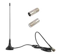 Antenna TV Interna Per Digitale Terrestre DTA180 - Antenna HDTV Portatile Per Digitale Terrestre DTT, DVB-T/DVB-T2, Supporto VHF UHF FM DAB Radio, Base Magnetica, Per Casa E Camper - Nero