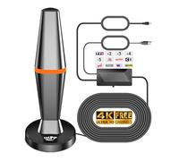 Antenna TV interna Potente TNT HD, 2025 Più recente Antenna TV per interni con Amplificatore di segnale ad alto guadagno, Ricezione a lungo raggio a 360° con solida base magnetica - Arancione
