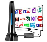 Antenna TV interna Potente TNT HD, 2025 Più recente Antenna TV per interni con amplificatore di segnale ad alto guadagno, ricezione a lungo raggio a 360° con solida base magnetica - Blu