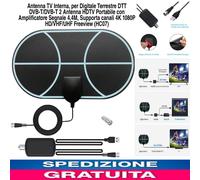 Antenna TV Interna x Digitale Terrestre DTT DVB-T/DVB-T 2 Antenna HDTV Portabile