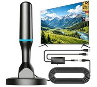Antenna TV per canali locali interni, antenna TV digitale HD per Smart TV da interni 4K con amplificatore rimovibile e base magnetica, nessun cavo necessario - Cavo da 2 m - Adatto a TV con