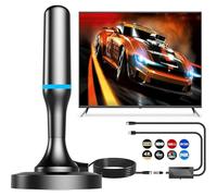 Antenna TV per canali locali interni, antenna TV digitale HD per Smart TV da interni 4K con amplificatore rimovibile e base magnetica, nessun cavo necessario - Cavo da 9,8 m - Adatto a TV con
